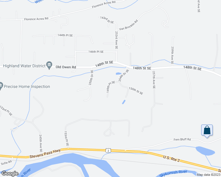 map of restaurants, bars, coffee shops, grocery stores, and more near 25220 149th Place Southeast in Monroe