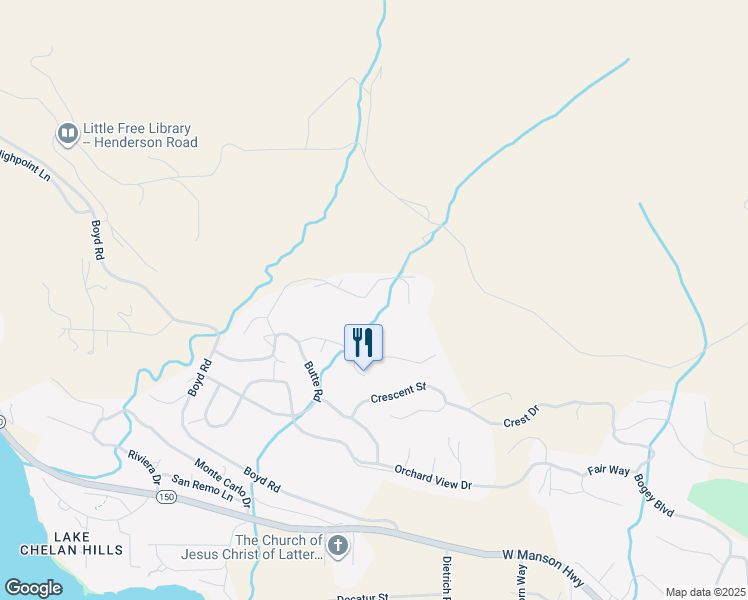 map of restaurants, bars, coffee shops, grocery stores, and more near 200 Pinnacle Place in Chelan
