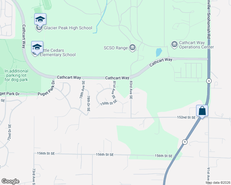 map of restaurants, bars, coffee shops, grocery stores, and more near 14911 81st Avenue Southeast in Snohomish
