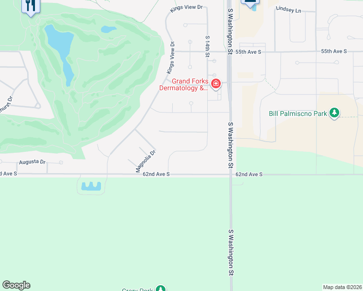 map of restaurants, bars, coffee shops, grocery stores, and more near 1700-2468 County Road 17 in Grand Forks