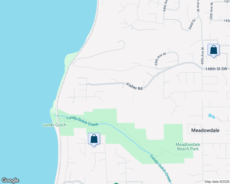 map of restaurants, bars, coffee shops, grocery stores, and more near 6920 Fisher Road in Edmonds