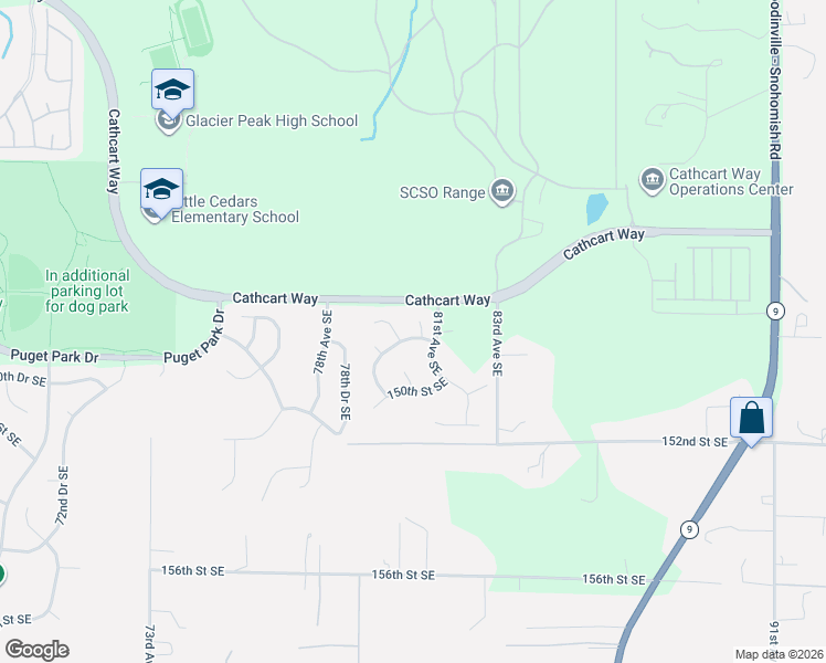 map of restaurants, bars, coffee shops, grocery stores, and more near 14828 80th Drive Southeast in Snohomish