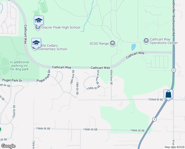 map of restaurants, bars, coffee shops, grocery stores, and more near 14828 80th Drive Southeast in Snohomish