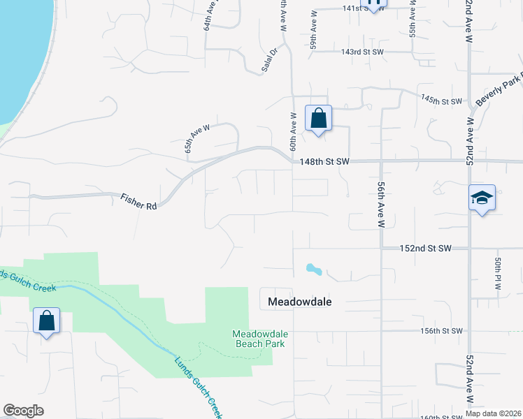 map of restaurants, bars, coffee shops, grocery stores, and more near 6117 150th Place Southwest in Edmonds