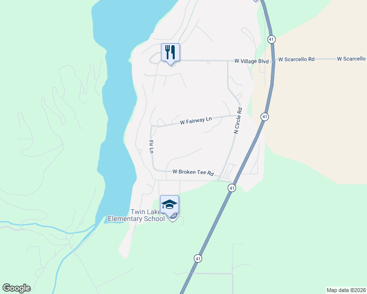 map of restaurants, bars, coffee shops, grocery stores, and more near 5320 West Green Court in Rathdrum