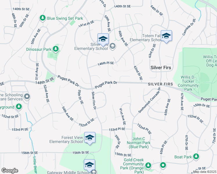 map of restaurants, bars, coffee shops, grocery stores, and more near 14820 59th Avenue Southeast in Everett