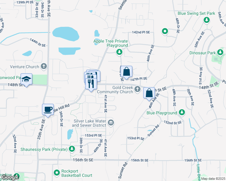 map of restaurants, bars, coffee shops, grocery stores, and more near in Snohomish County