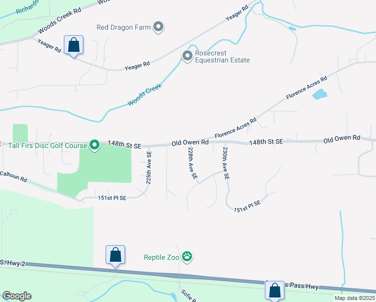 map of restaurants, bars, coffee shops, grocery stores, and more near 14818 228th Avenue Southeast in Monroe