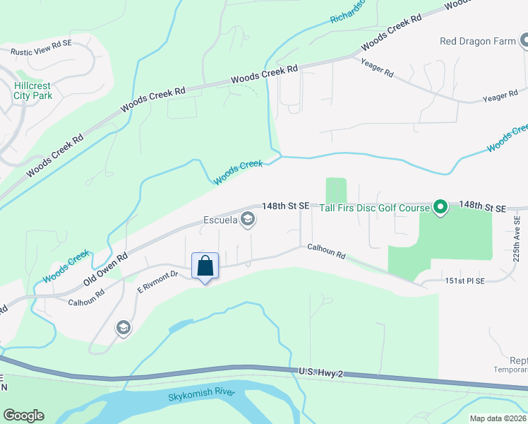 map of restaurants, bars, coffee shops, grocery stores, and more near 21320 Old Owen Road in Monroe