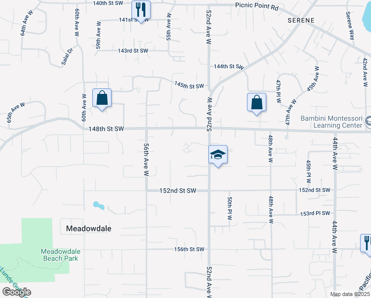map of restaurants, bars, coffee shops, grocery stores, and more near 5315 149th Place Southwest in Edmonds