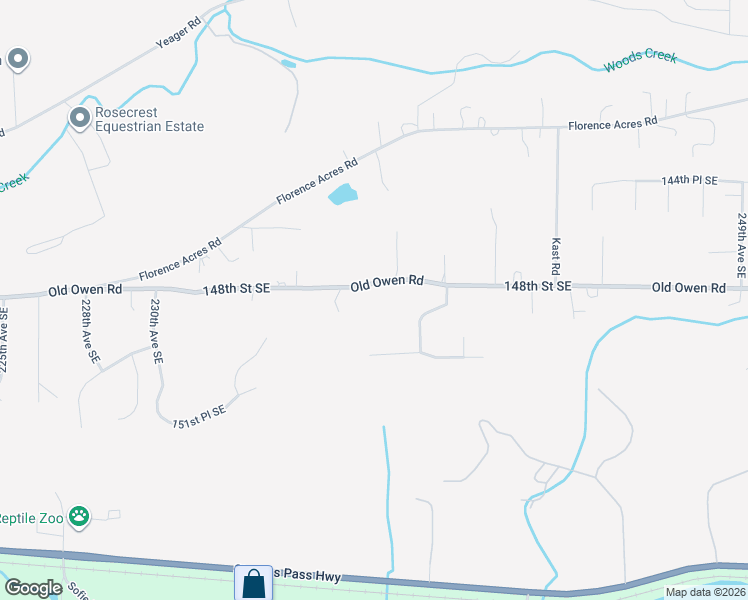 map of restaurants, bars, coffee shops, grocery stores, and more near 23630 Old Owen Road in Monroe