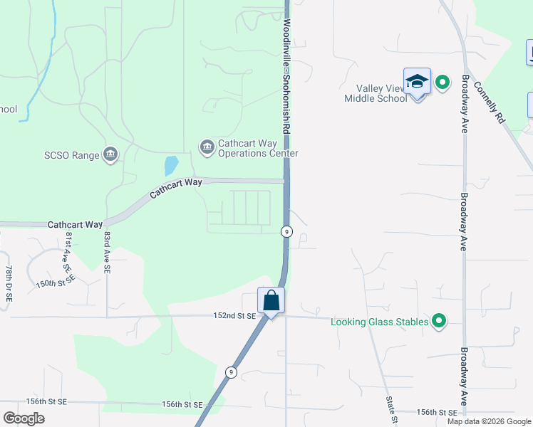 map of restaurants, bars, coffee shops, grocery stores, and more near 14428-14734 Woodinville Snohomish Road in Snohomish