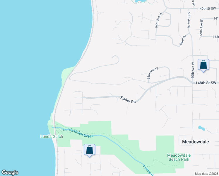 map of restaurants, bars, coffee shops, grocery stores, and more near 6829 Fisher Road in Edmonds
