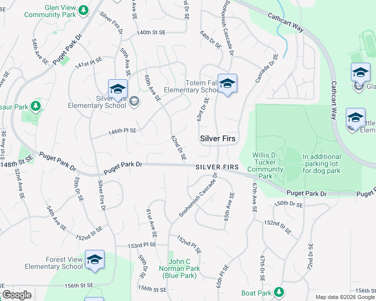 map of restaurants, bars, coffee shops, grocery stores, and more near 14723 62nd Drive Southeast in Everett