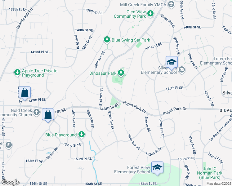 map of restaurants, bars, coffee shops, grocery stores, and more near 5222 146th Place Southeast in Everett