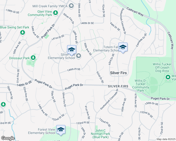 map of restaurants, bars, coffee shops, grocery stores, and more near 14530 60th Avenue Southeast in Everett