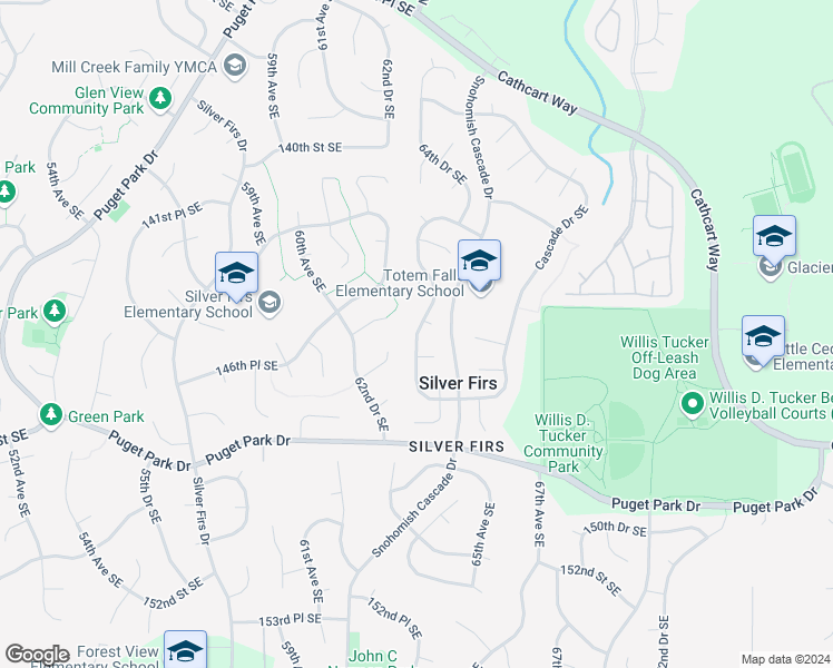 map of restaurants, bars, coffee shops, grocery stores, and more near 14505 63rd Drive Southeast in Snohomish