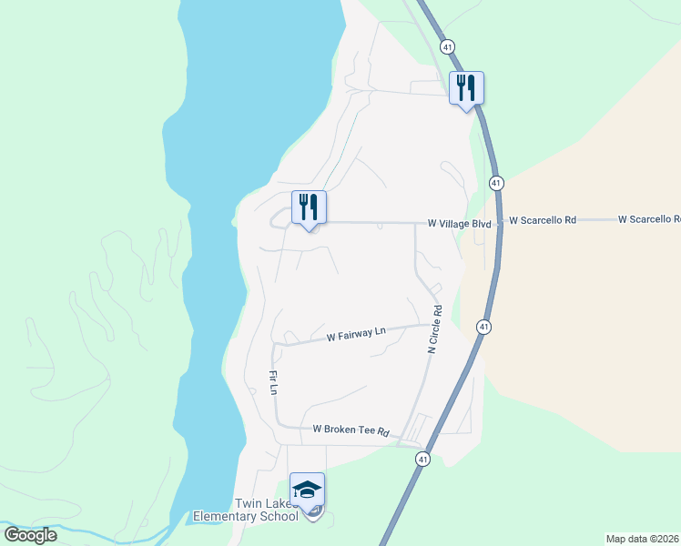 map of restaurants, bars, coffee shops, grocery stores, and more near 5276 West Racquet Road in Rathdrum