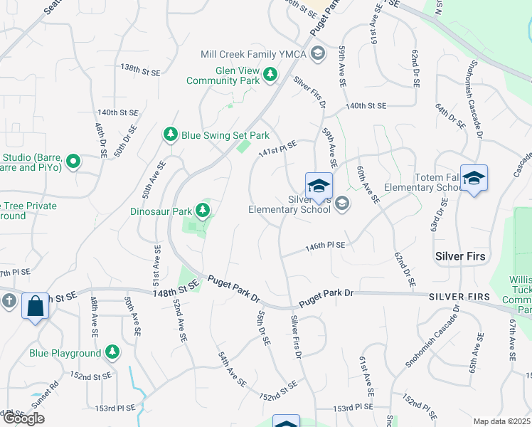 map of restaurants, bars, coffee shops, grocery stores, and more near 14419 55th Avenue Southeast in Everett
