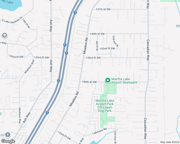 map of restaurants, bars, coffee shops, grocery stores, and more near 14507 Meadow Road in Lynnwood