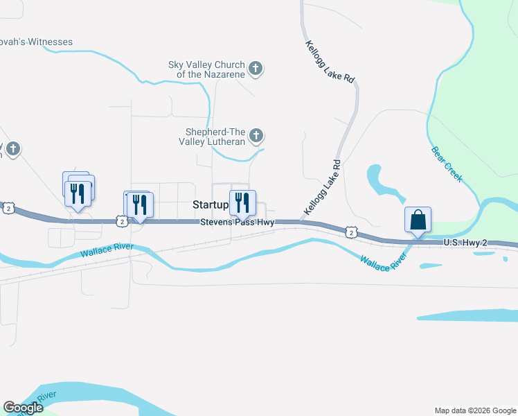 map of restaurants, bars, coffee shops, grocery stores, and more near 36913 144th Street Southeast in Sultan