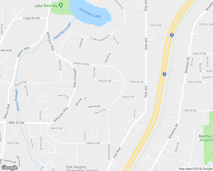 map of restaurants, bars, coffee shops, grocery stores, and more near 1506 143rd Place Southwest in Lynnwood
