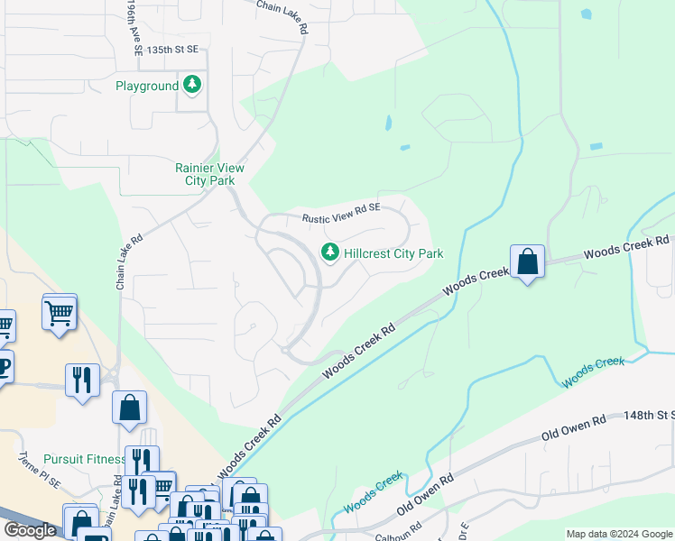 map of restaurants, bars, coffee shops, grocery stores, and more near 20329 Corbridge Road Southeast in Monroe