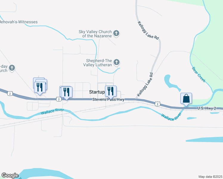 map of restaurants, bars, coffee shops, grocery stores, and more near 36811 144th Street Southeast in Sultan
