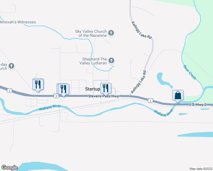 map of restaurants, bars, coffee shops, grocery stores, and more near 36811 144th Street Southeast in Sultan