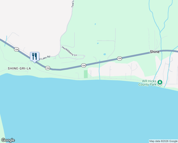 map of restaurants, bars, coffee shops, grocery stores, and more near 595 Shine Road in Port Ludlow