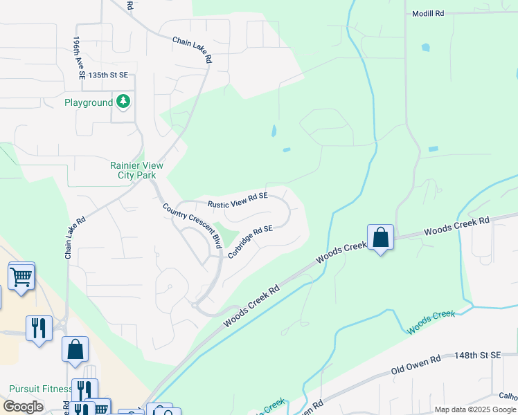 map of restaurants, bars, coffee shops, grocery stores, and more near 20431 Springbrook Road Southeast in Monroe