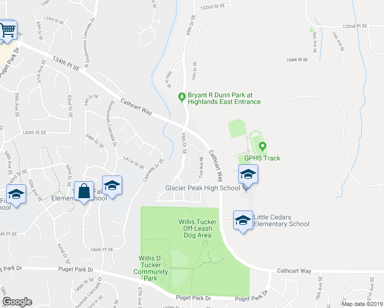 map of restaurants, bars, coffee shops, grocery stores, and more near 14007 69th Drive Southeast in Snohomish