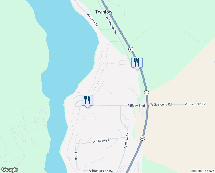 map of restaurants, bars, coffee shops, grocery stores, and more near 5237 West Rhodes Court in Rathdrum
