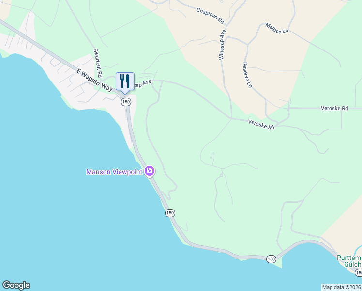 map of restaurants, bars, coffee shops, grocery stores, and more near 160 Winesap Avenue in Manson