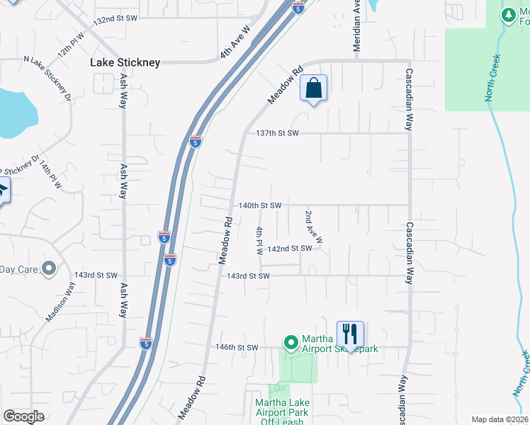 map of restaurants, bars, coffee shops, grocery stores, and more near 14012 4th Place West in Everett