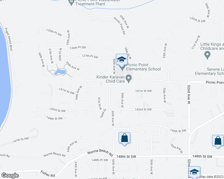 map of restaurants, bars, coffee shops, grocery stores, and more near 14031 60th Avenue West in Edmonds