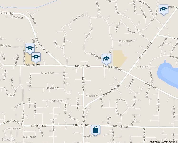 map of restaurants, bars, coffee shops, grocery stores, and more near 5112 Picnic Point Road in Edmonds