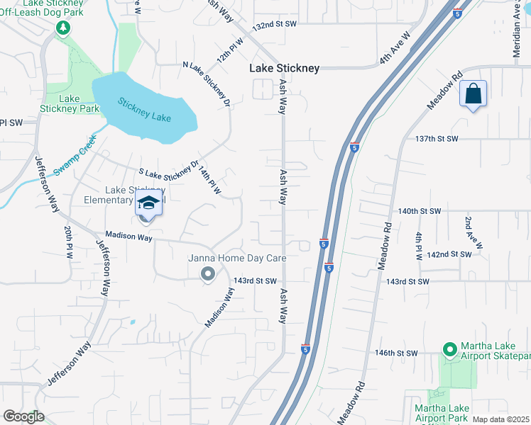 map of restaurants, bars, coffee shops, grocery stores, and more near 14006 Ash Way in Lynnwood