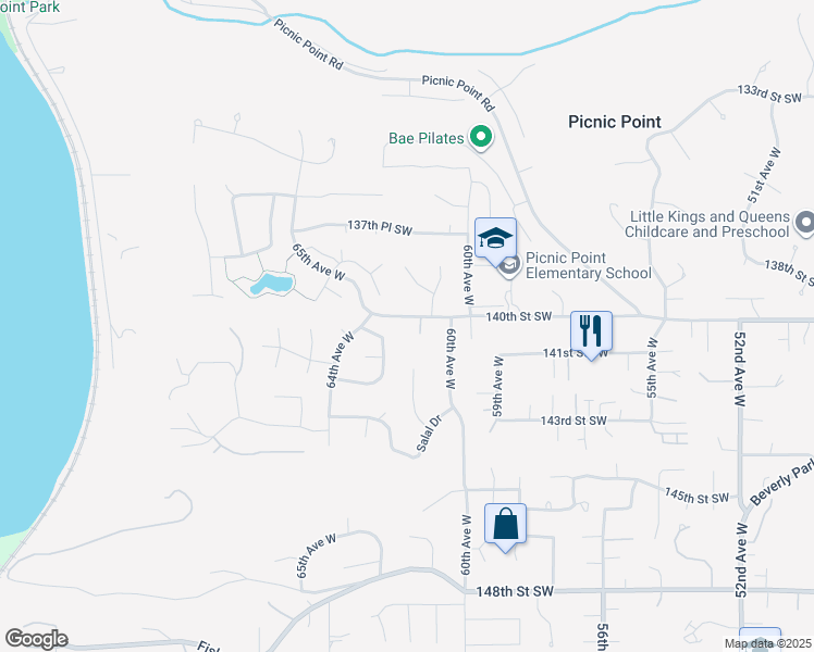 map of restaurants, bars, coffee shops, grocery stores, and more near 14023 62nd Place West in Edmonds