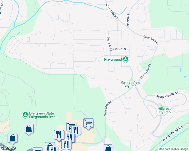 map of restaurants, bars, coffee shops, grocery stores, and more near 13789 194th Drive Southeast in Monroe