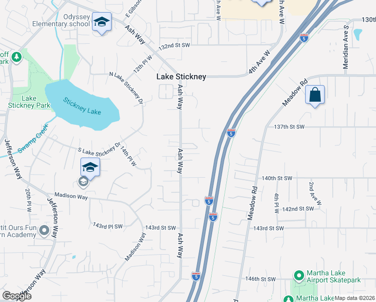 map of restaurants, bars, coffee shops, grocery stores, and more near 924 138th Place Southwest in Everett