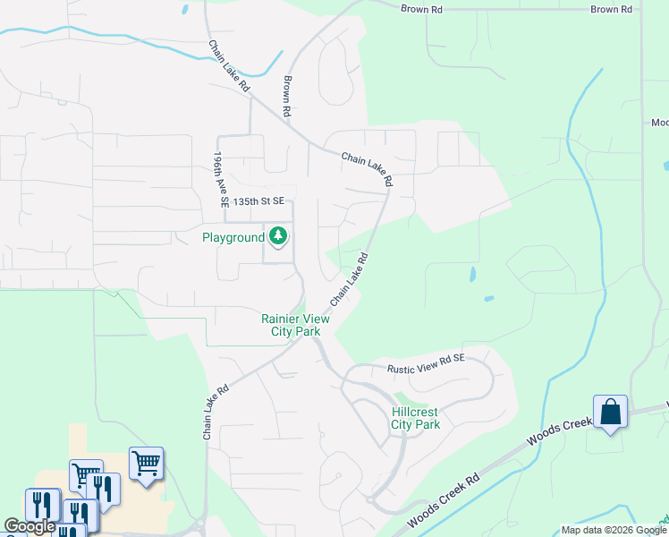 map of restaurants, bars, coffee shops, grocery stores, and more near 13699 200 Avenue Southeast in Monroe