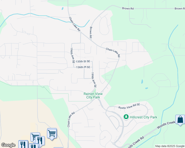 map of restaurants, bars, coffee shops, grocery stores, and more near 13637 199th Avenue Southeast in Monroe
