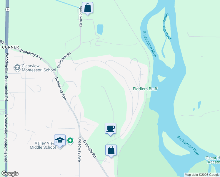 map of restaurants, bars, coffee shops, grocery stores, and more near 13525 102nd Drive SE in Snohomish