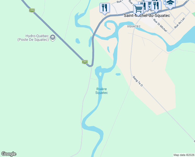 map of restaurants, bars, coffee shops, grocery stores, and more near 7 Vieille Route in Saint-Michel-du-Squatec