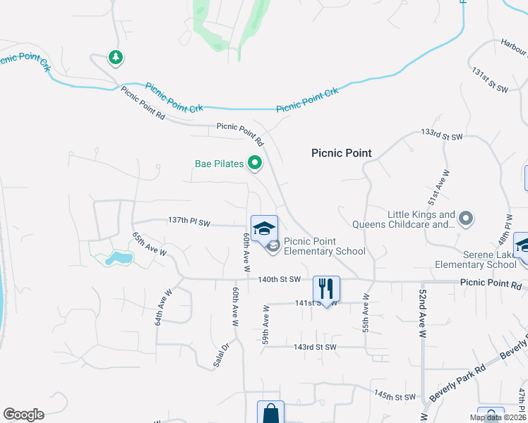 map of restaurants, bars, coffee shops, grocery stores, and more near 5829 136th St SW in Edmonds