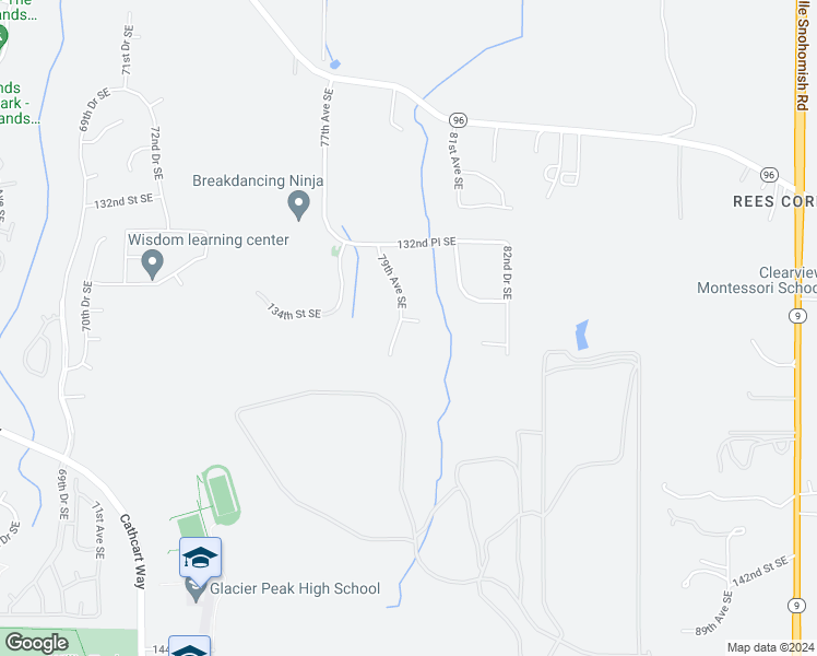 map of restaurants, bars, coffee shops, grocery stores, and more near 7918 135th Street Southeast in Snohomish