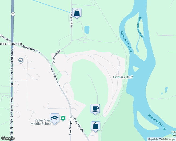 map of restaurants, bars, coffee shops, grocery stores, and more near 13507 102nd Drive SE in Snohomish