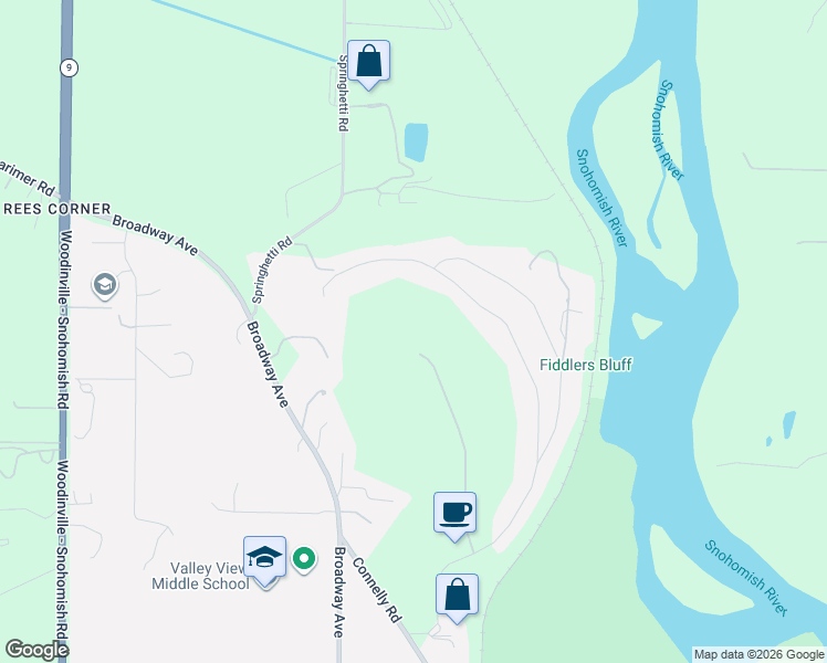 map of restaurants, bars, coffee shops, grocery stores, and more near 13507 102nd Drive SE in Snohomish