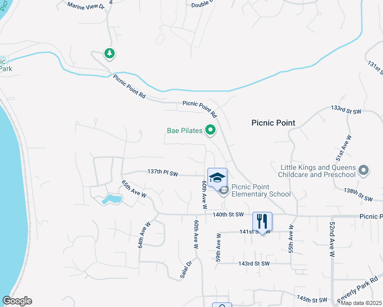 map of restaurants, bars, coffee shops, grocery stores, and more near 6025 136th Place Southwest in Edmonds